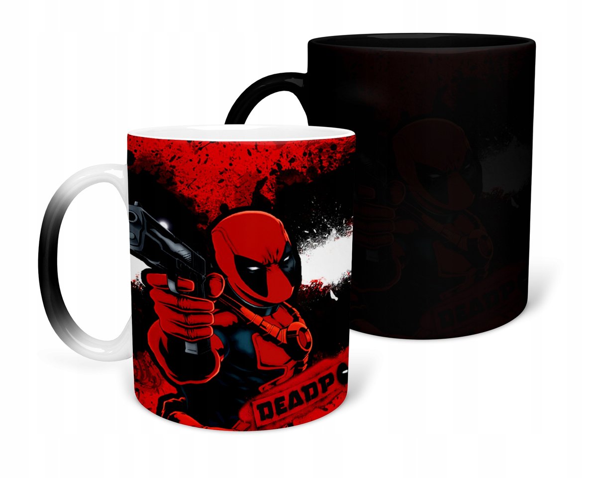 KUBEK MAGICZNY Z NADRUKIEM-PREZENT DEADPOOL RÓŻNE WZORY DO WYBORU+IMIĘ