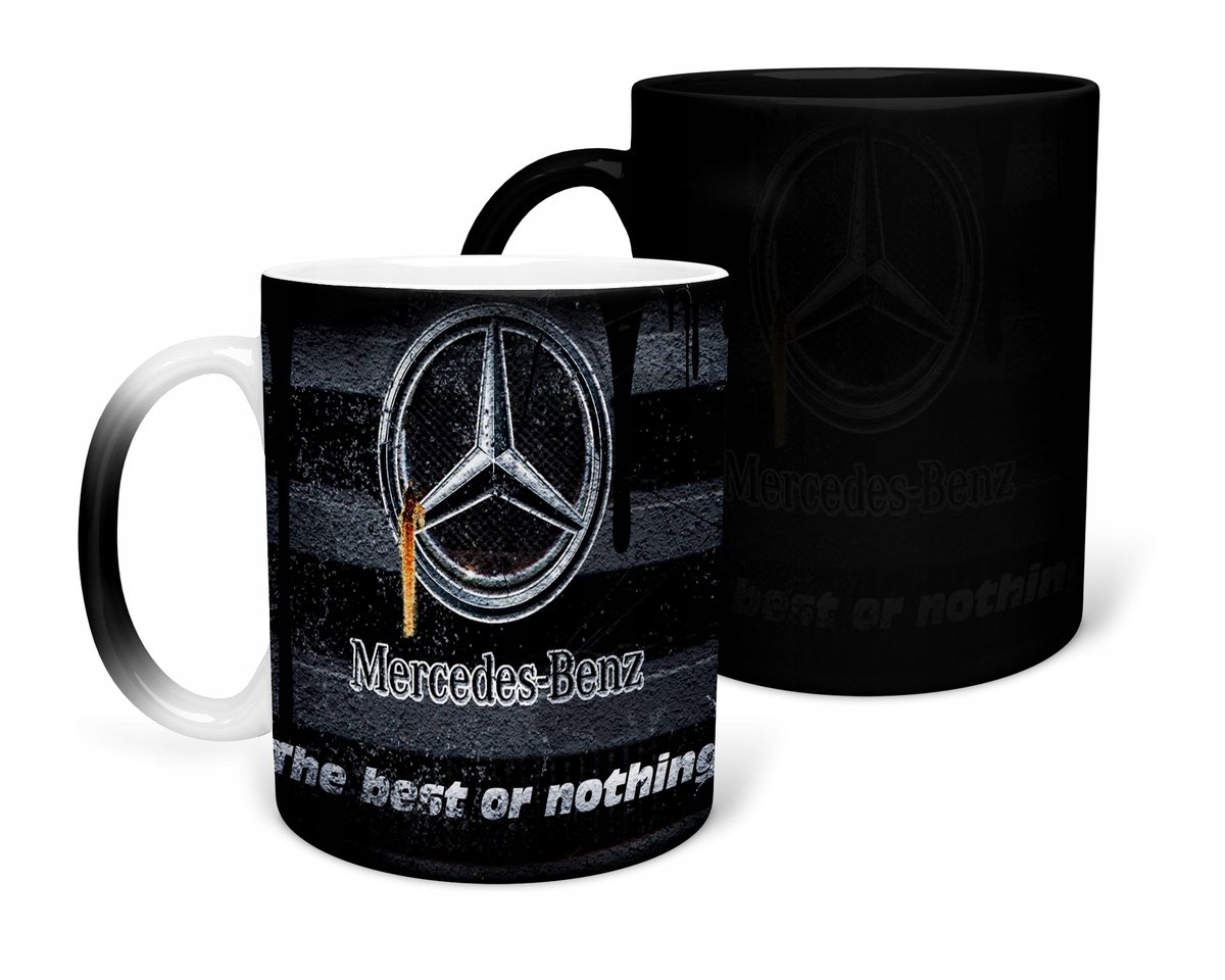 KUBEK MAGICZNY Z NADRUKIEM-PREZENT MERC-EDES RÓŻNE WZORY DO WYBORU+IMIĘ