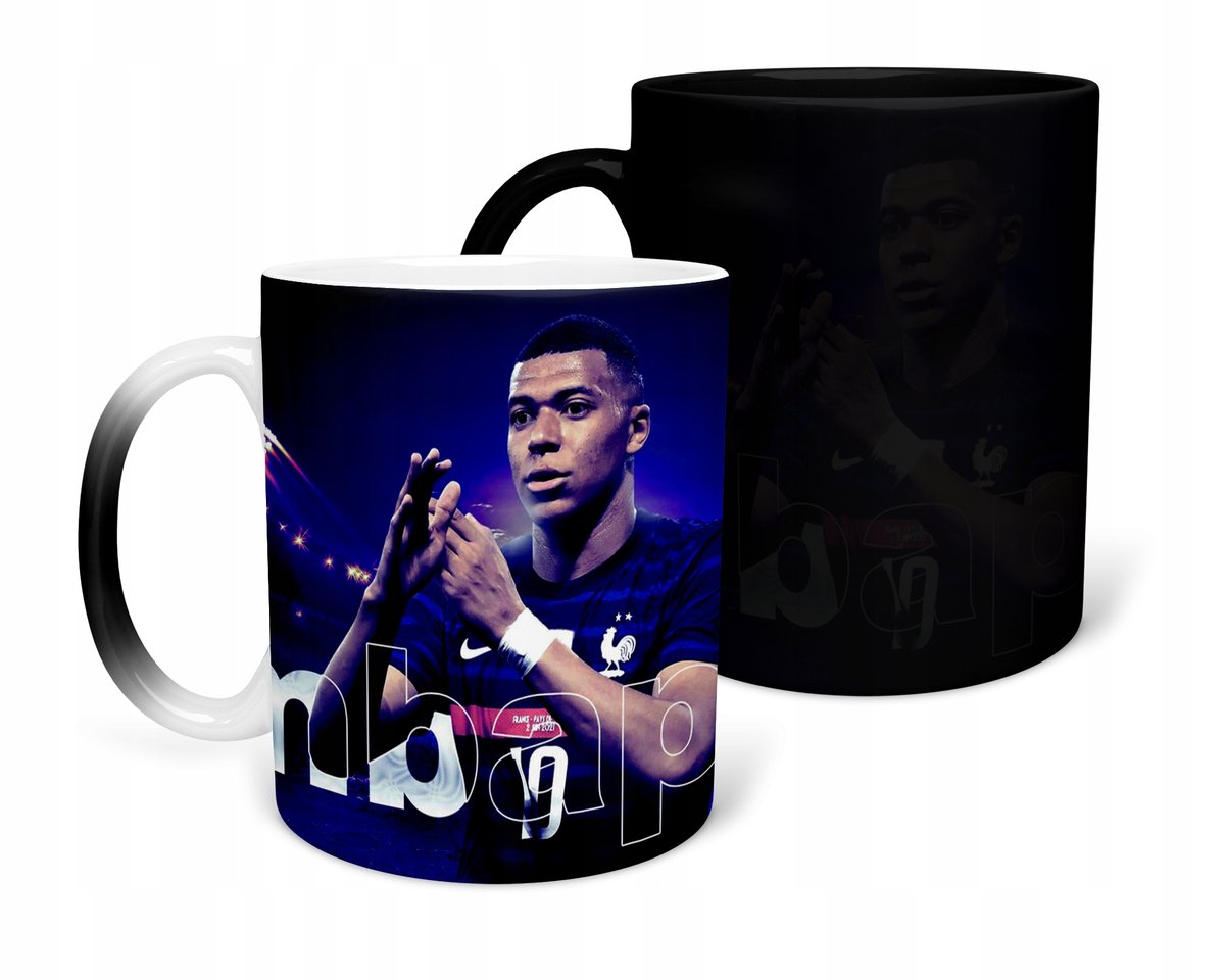 KUBEK MAGICZNY Z NADRUKIEM-PREZENT MBAPPE RÓŻNE WZORY DO WYBORU+IMIĘ