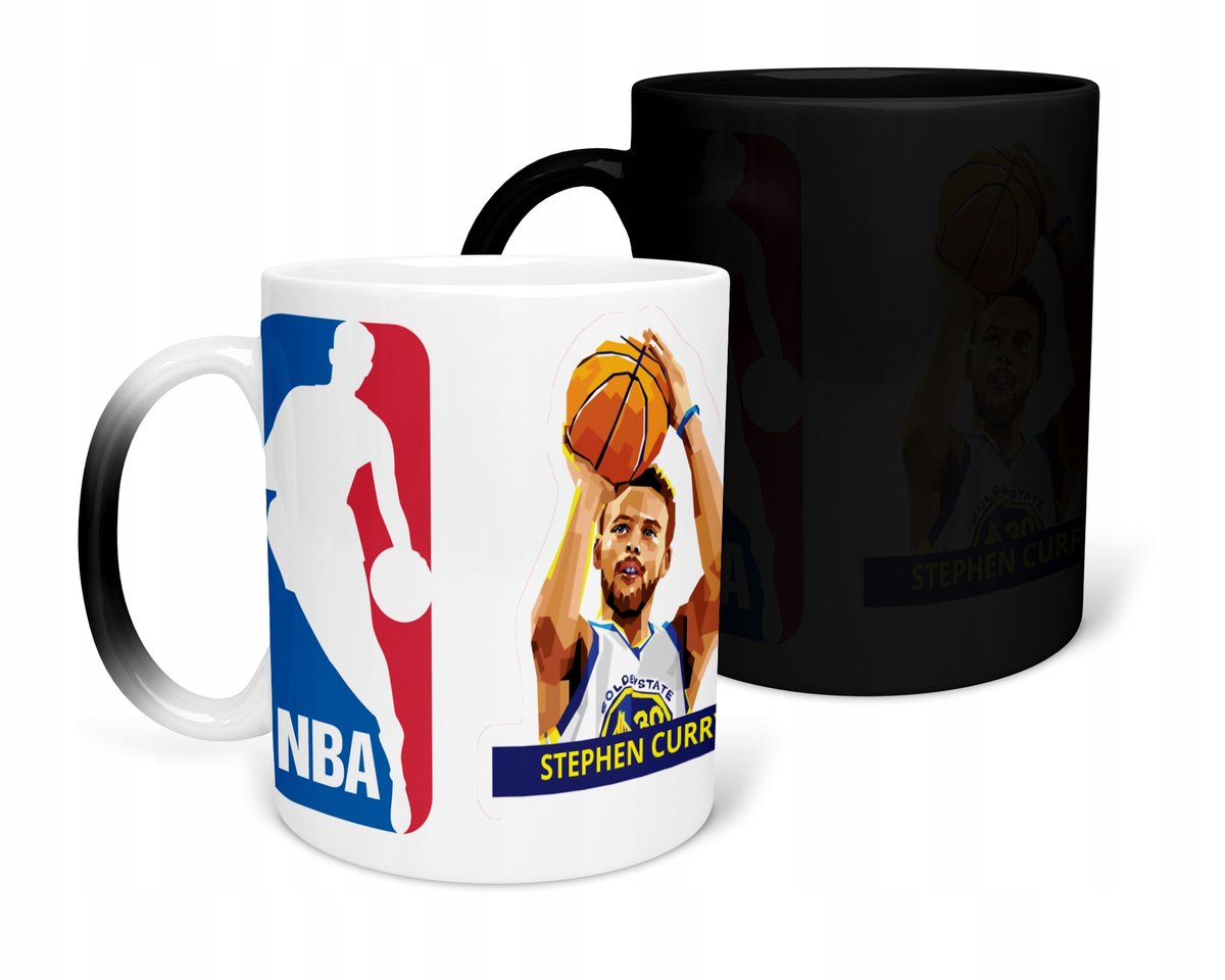 KUBEK MAGICZNY Z NADRUKIEM-PREZENT NBA CURRY GSW RÓŻNE WZORY DO WYBORU+IMIĘ