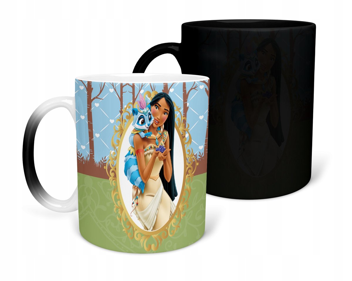 KUBEK MAGICZNY Z NADRUKIEM- PREZENT PRINCESS RÓŻNE WZORY DO WYBORU+ IMIĘ
