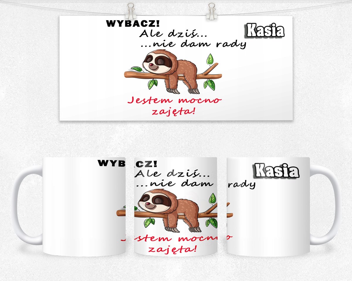 KUBEK PREZENT DLA NIEJ ŚMIESZNY NAPIS+IMIĘ