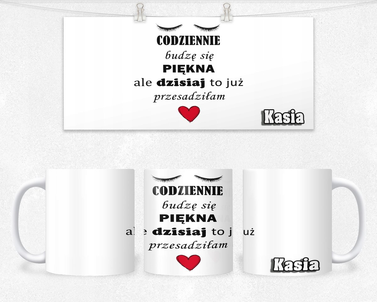 KUBEK PREZENT DLA NIEJ ŚMIESZNY NAPIS+IMIĘ