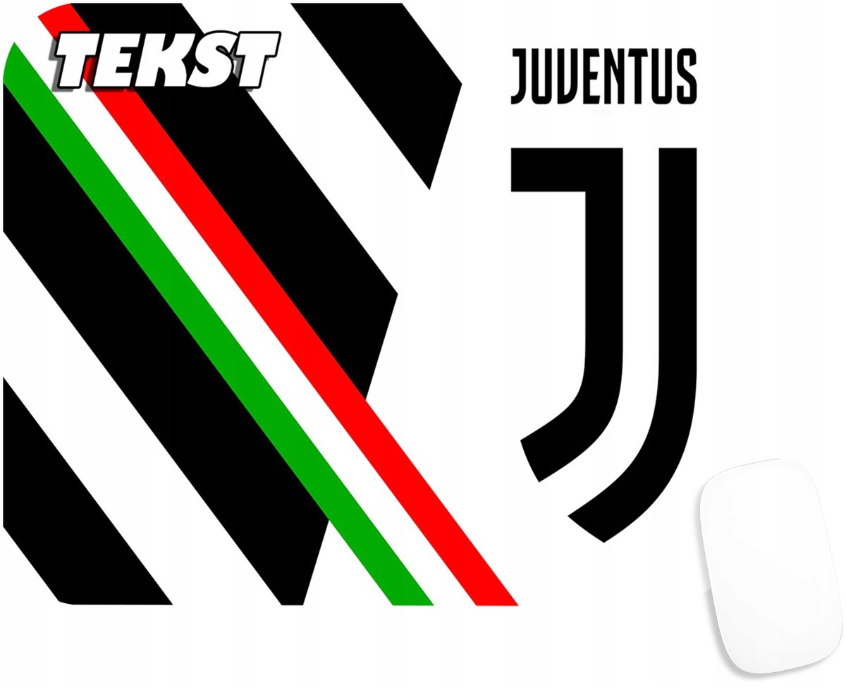 PODKŁADKA POD MYSZKĘ Z JUVENTUS KLUBY PIŁKA PREZENT -TEKST -20X24