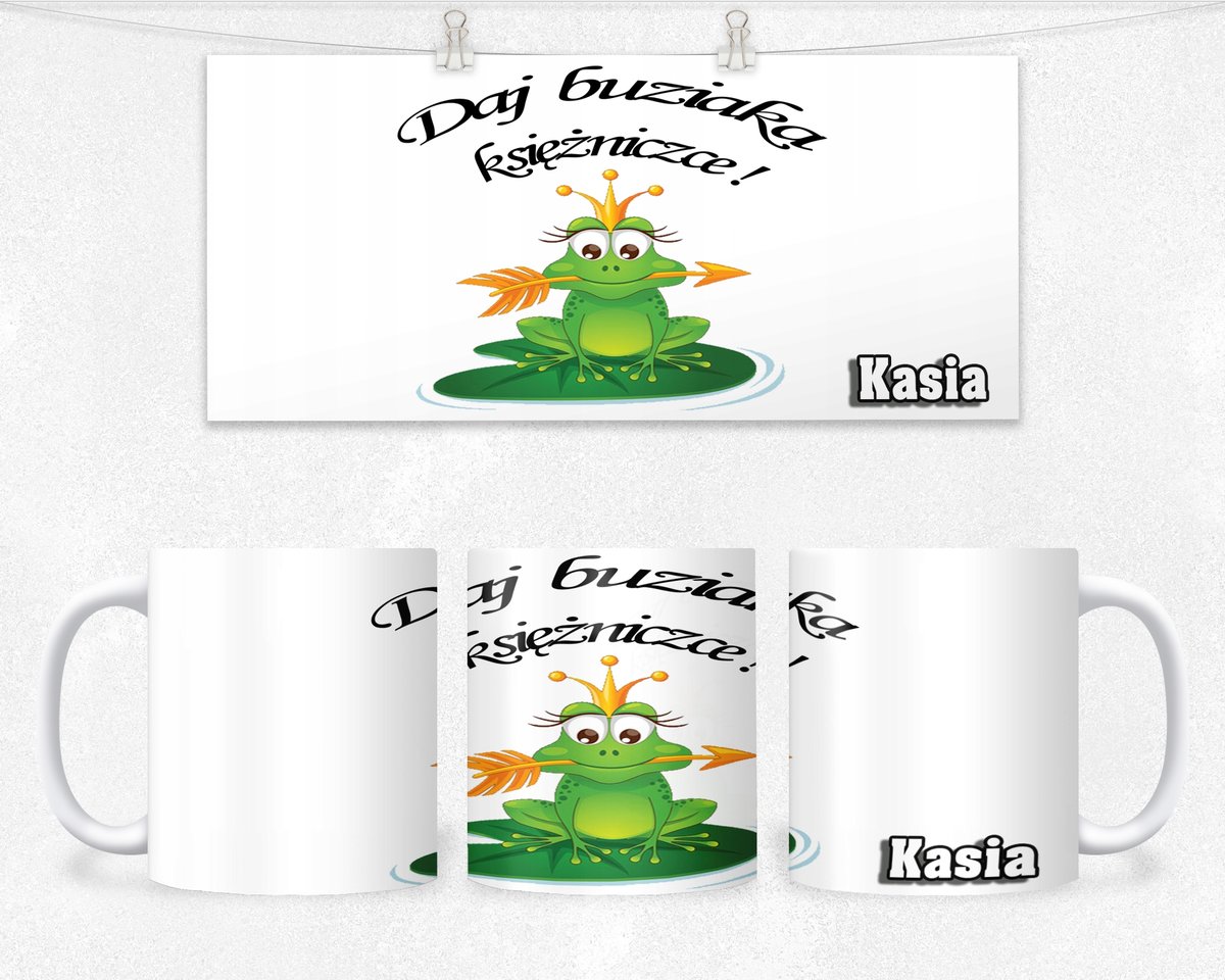 KUBEK PREZENT DLA NIEJ ŚMIESZNY NAPIS+IMIĘ