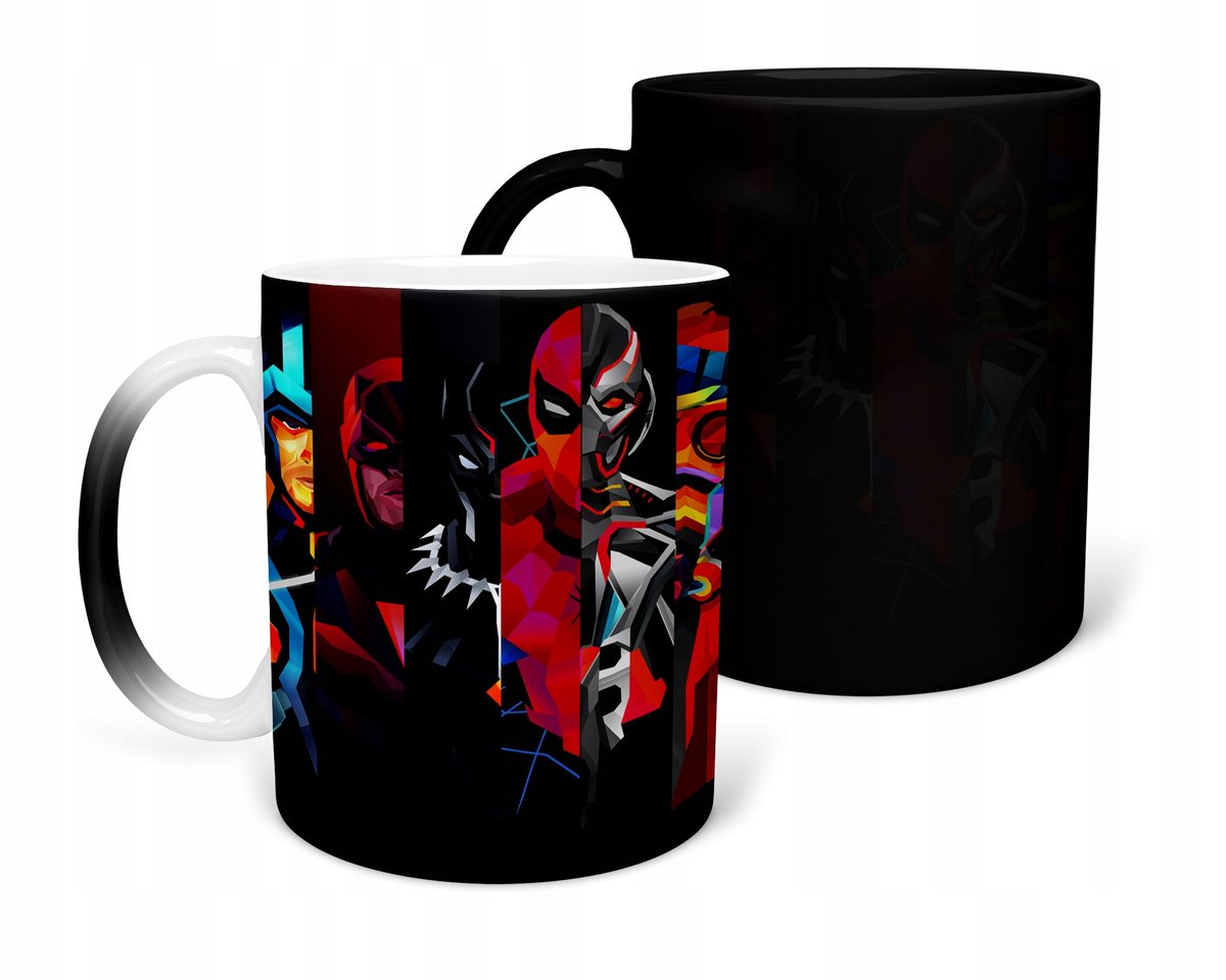 KUBEK MAGICZNY Z NADRUKIEM-PREZENT AVENGERS RÓŻNE WZORY DO WYBORU+IMIĘ