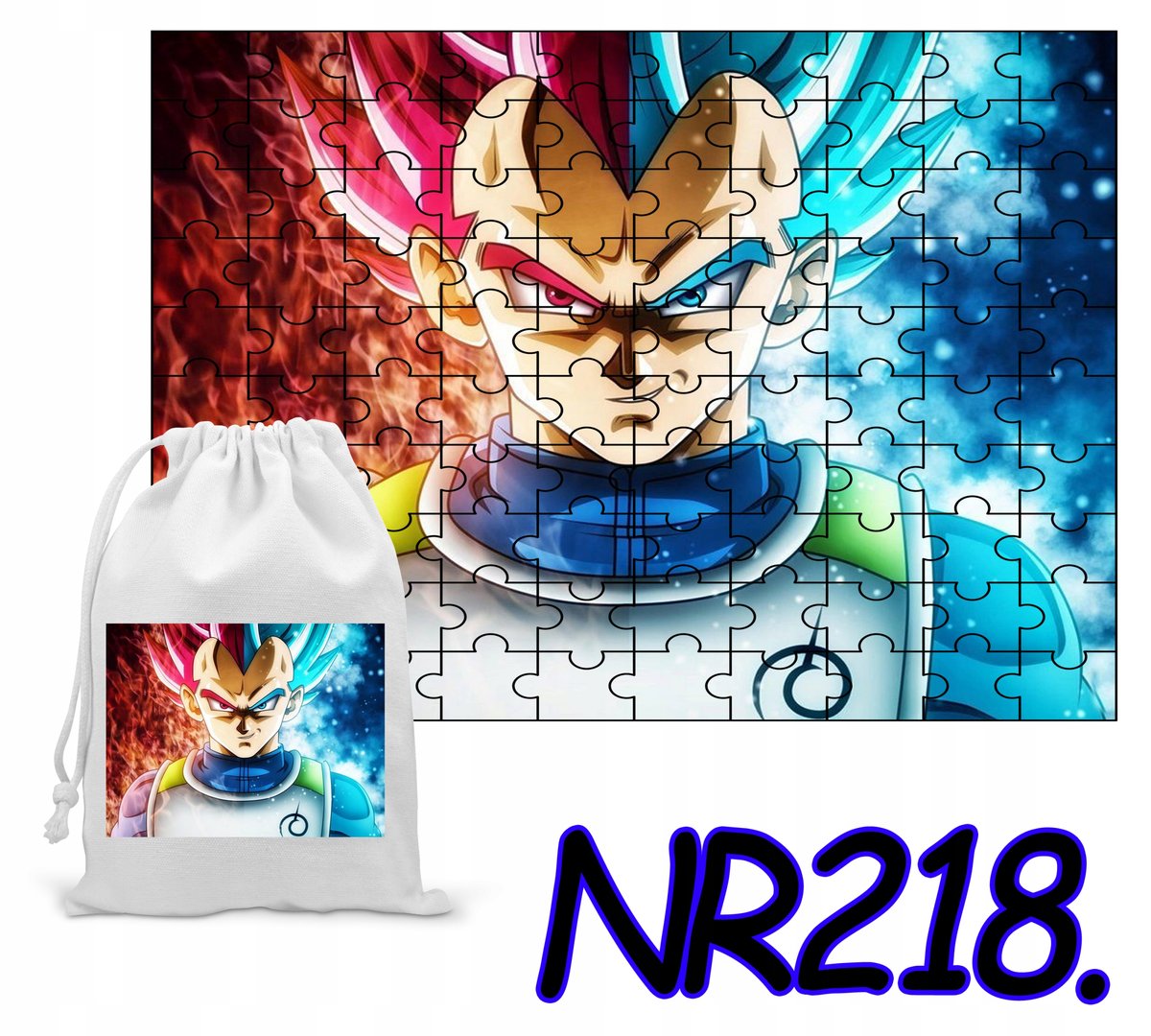 PUZZLE 120 EL. UKŁADANKA PREZENT DRAGONBALL ANIME + WORECZEK Z NADRUKIEM