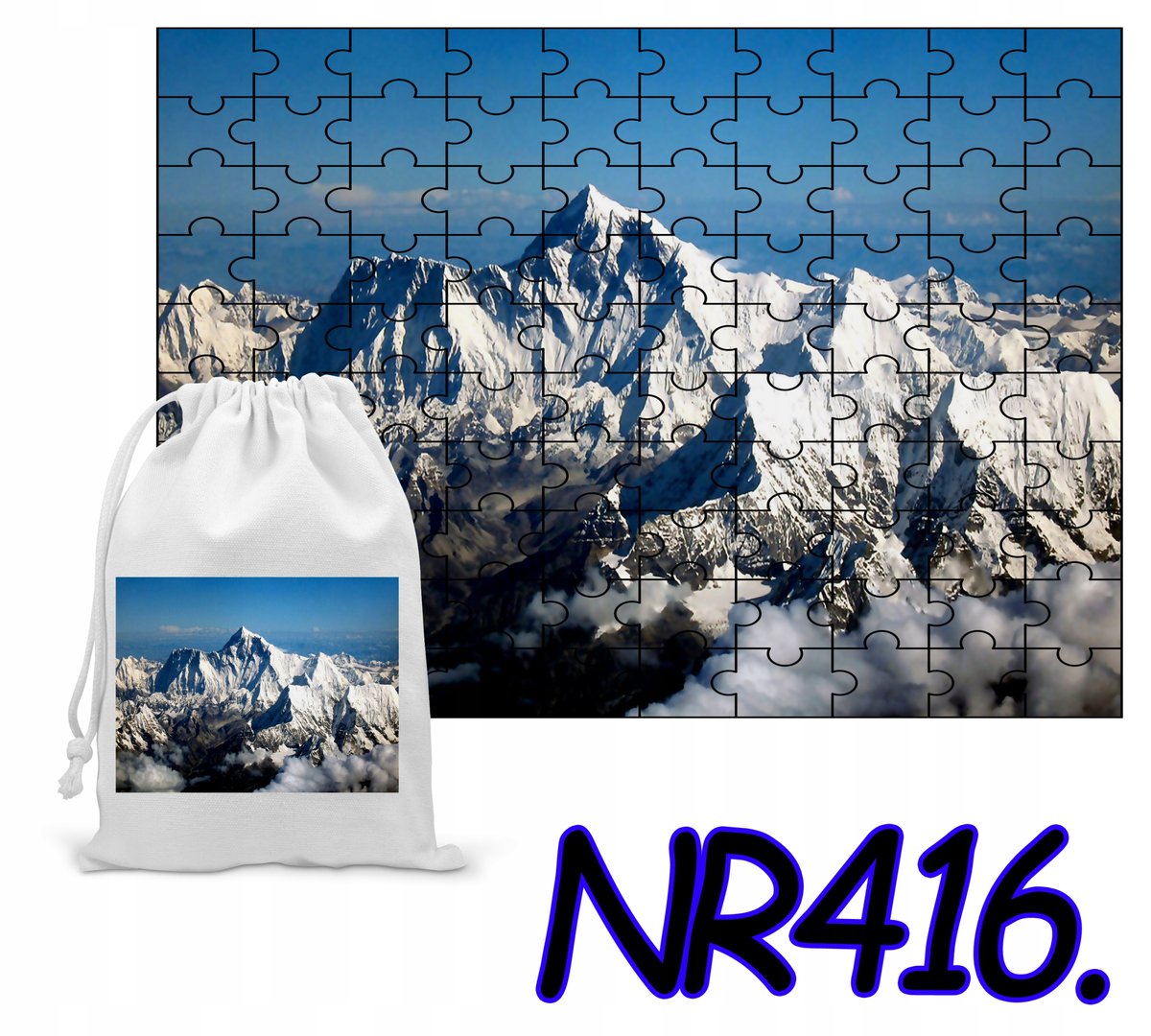 PUZZLE 70 EL. UKŁADANKA GÓRY TATRY ALPY KRAJOBRAZ + WORECZEK Z NADRUKIEM