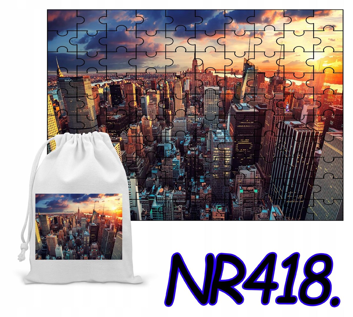 PUZZLE 110 EL. -UKŁADANKA PREZENT MIASTO NOWY YORK +WORECZEK Z NADRUKIEM