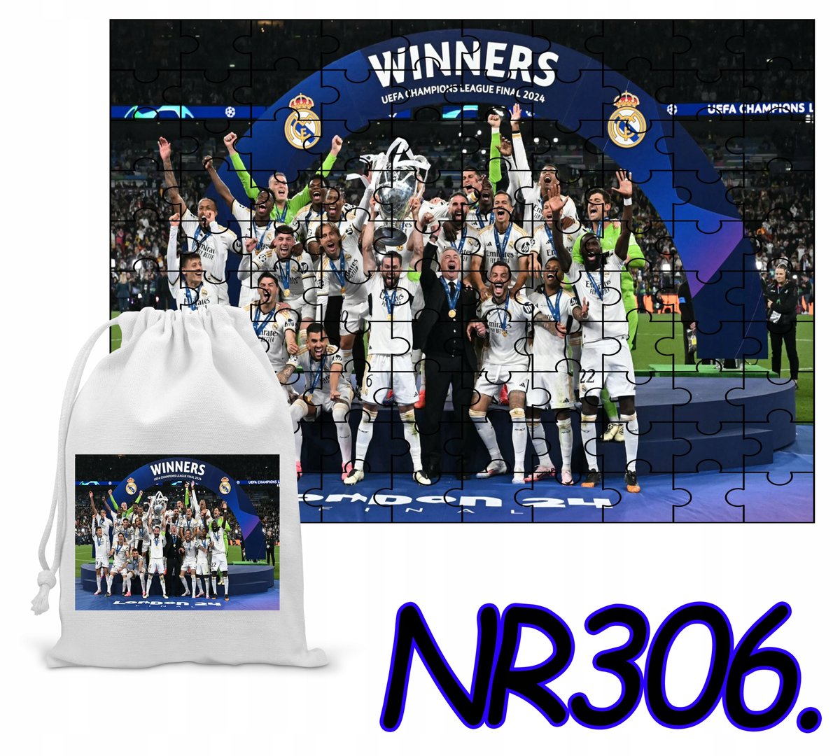 PUZZLE 252EL. UKŁADANKA REAL MADRYT CHAMPIONS LEAUGE + WORECZEK Z NADRUKIEM