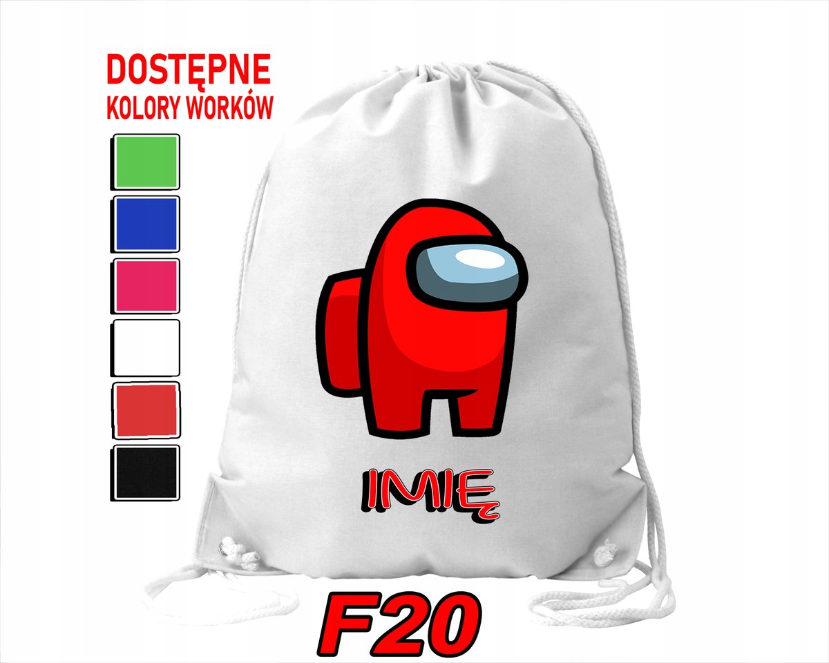 WOREK SZKOLNY NA WF TRENING SPORTOWY Z NADRUKIEM KOSMONAUCI - IMIĘ