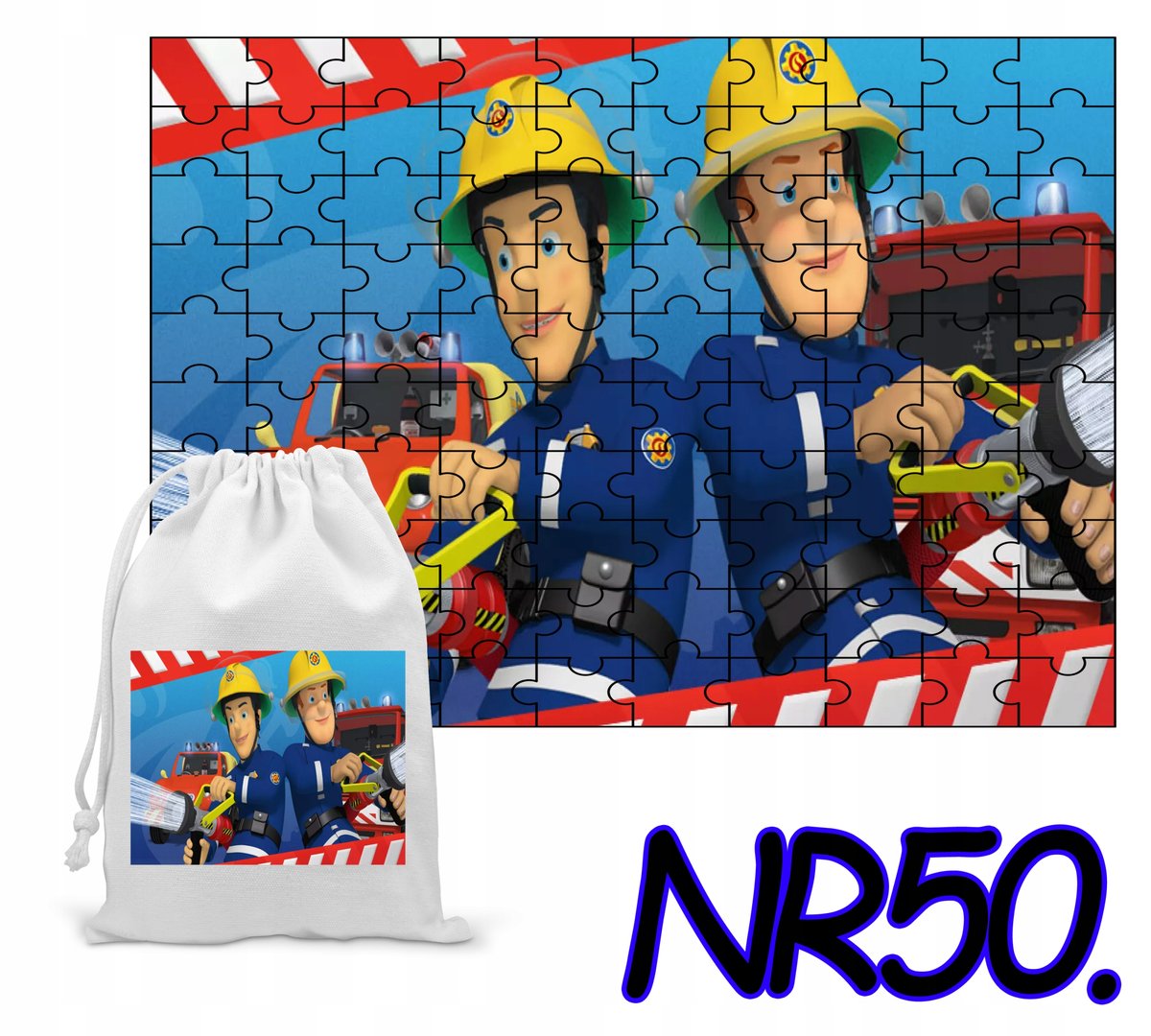 PUZZLE 192 EL. UKŁADANKA PREZENT STRAŻAK SAM + WORECZEK Z NADRUKIEM