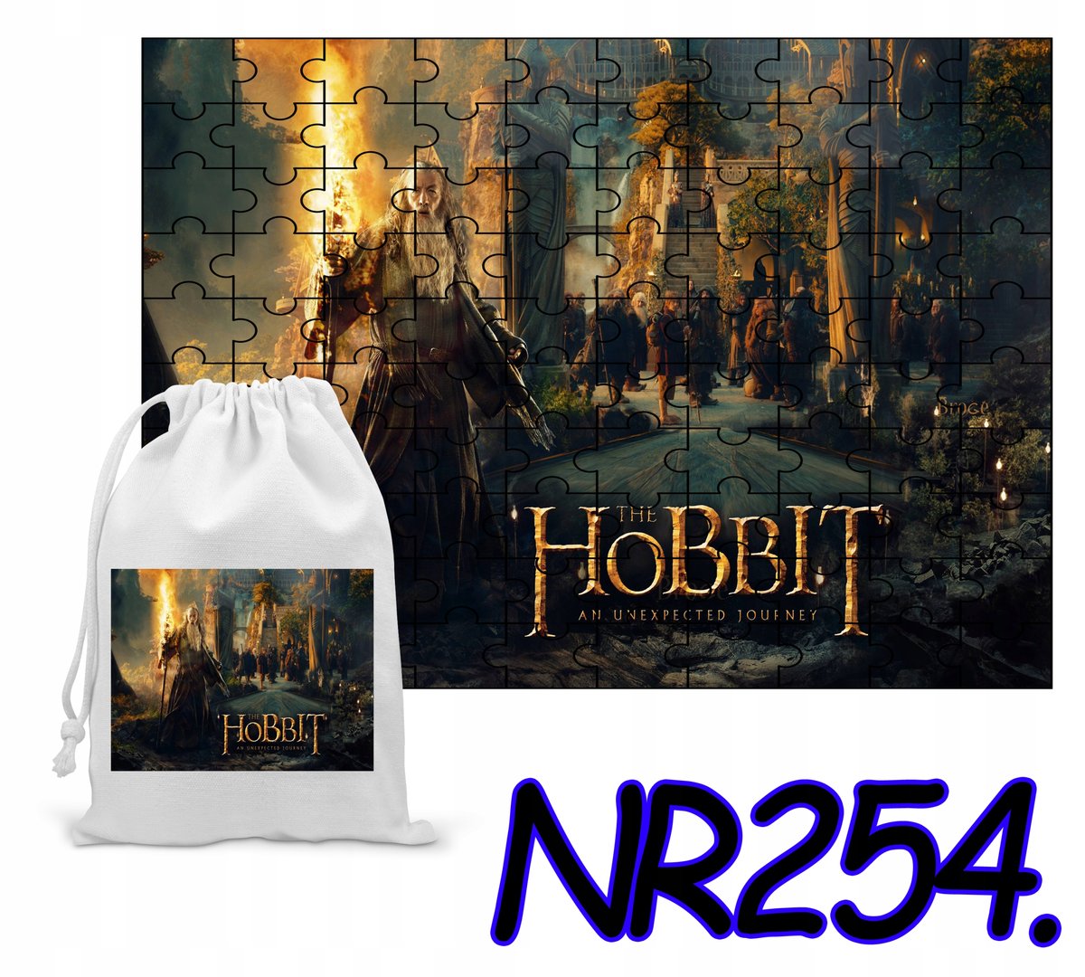 PUZZLE 110 EL. UKŁADANKA DLA DZIECI HOBBIT FANTASY + WORECZEK Z NADRUKIEM