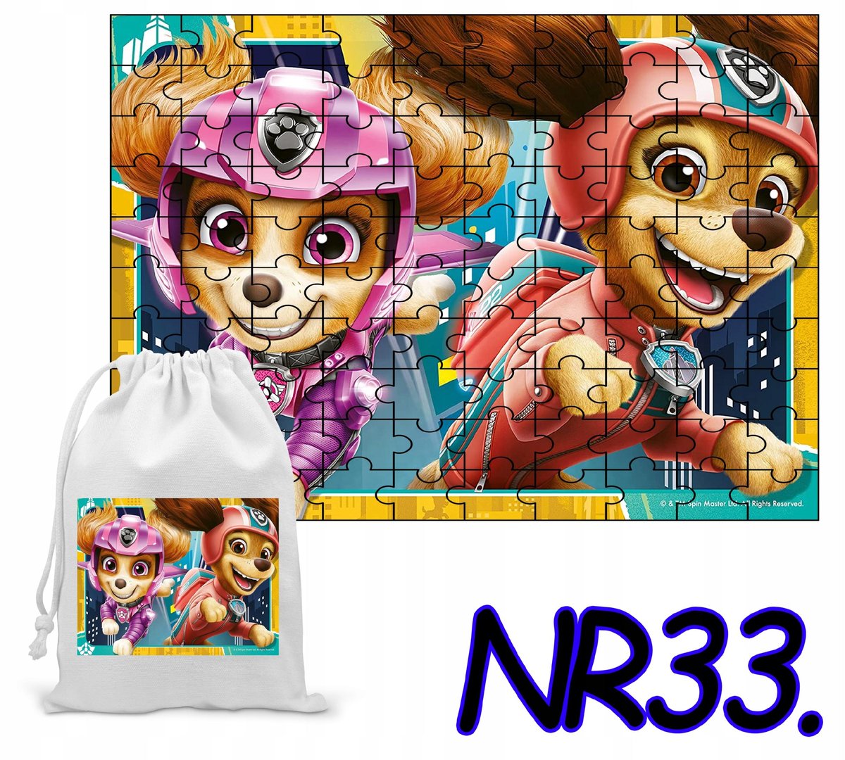 PUZZLE 70 EL. UKŁADANKA PREZENT PSI PATROL PIESKI + WORECZEK Z NADRUKIEM