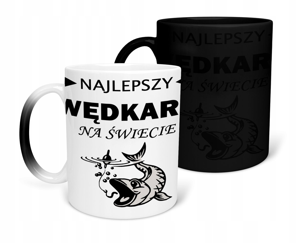 KUBEK MAGICZNY Z NADRUKIEM-PREZENT WĘDKARZ RÓŻNE WZORY DO WYBORU+IMIĘ