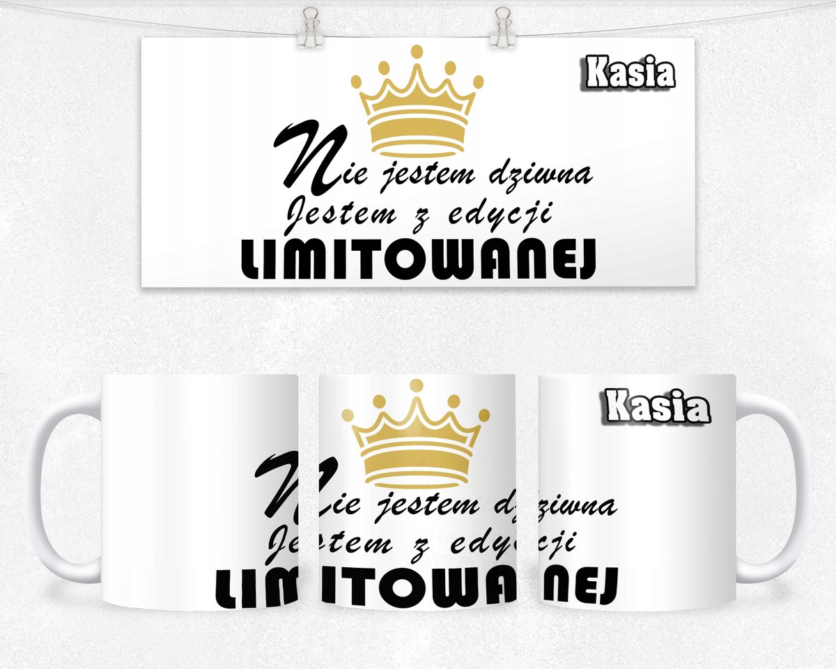 KUBEK PREZENT DLA NIEJ ŚMIESZNY NAPIS+IMIĘ