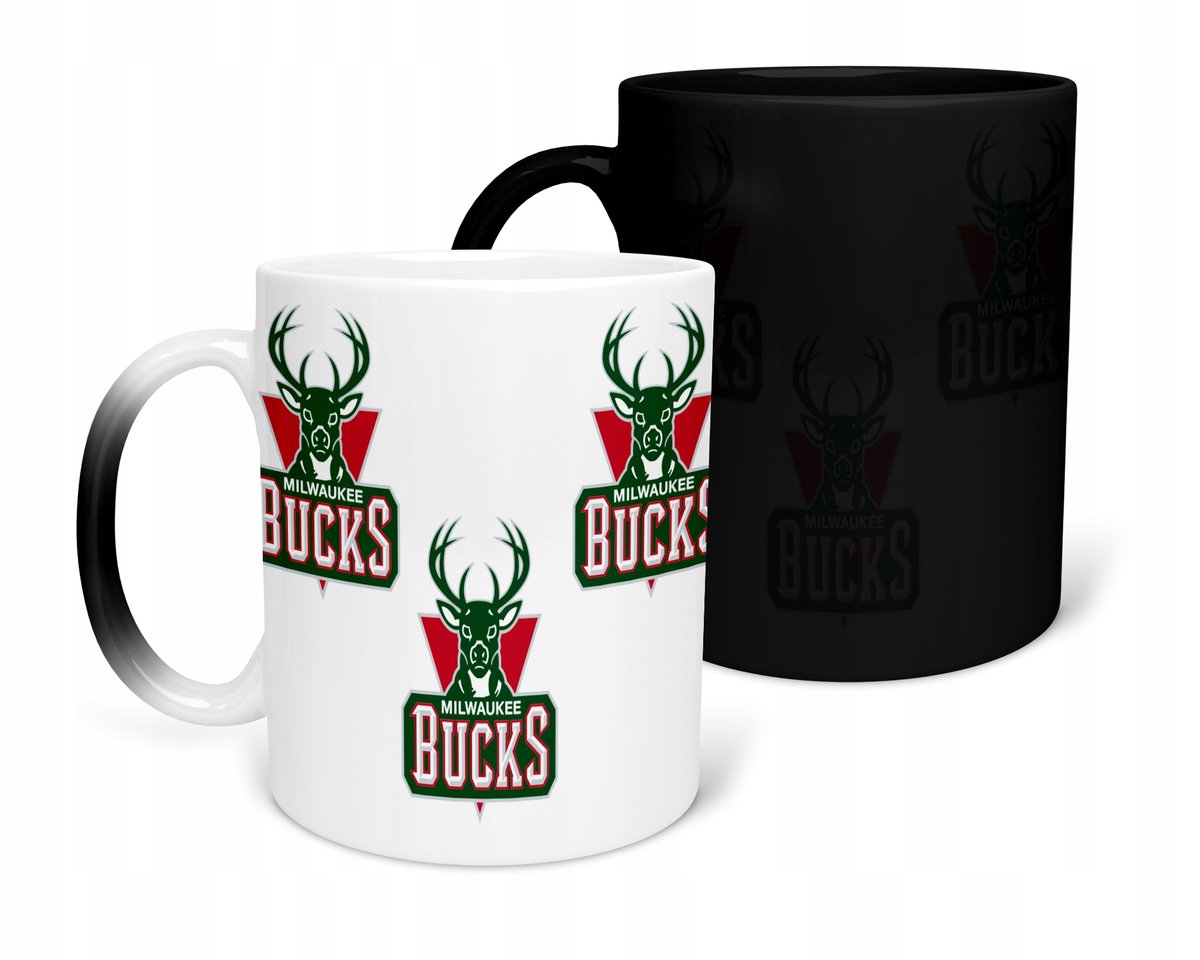 KUBEK MAGICZNY Z NADRUKIEM-PREZENT NBA MILWAUKEE RÓŻNE WZORY DO WYBORU+IMIĘ