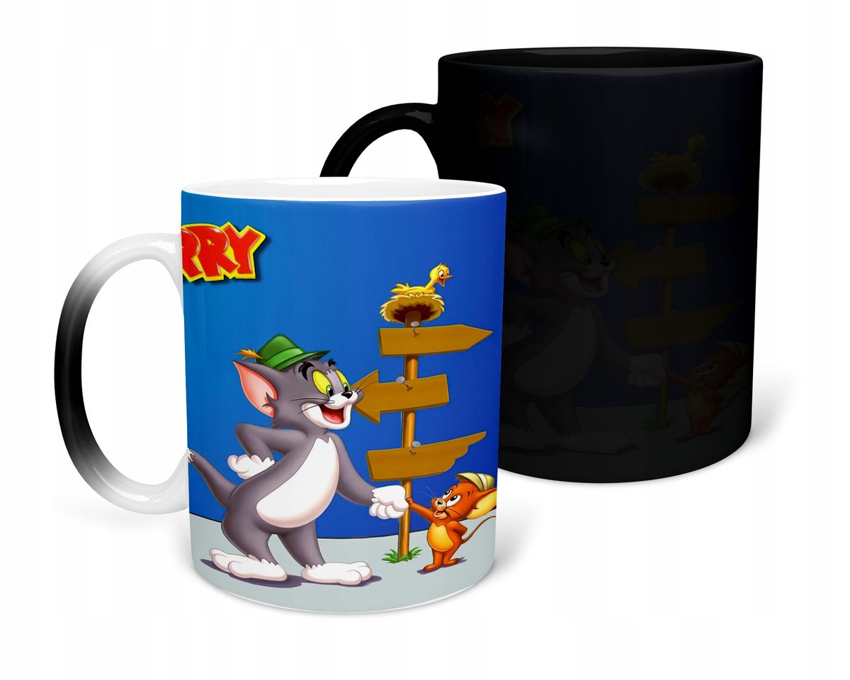 KUBEK MAGICZNY Z NADRUKIEM- PREZENT TOM & JERRY RÓŻNE WZORY DO WYBORU+ IMIĘ