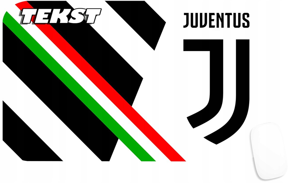 PODKŁADKA POD MYSZKĘ Z JUVENTUS KLUBY PIŁKA PREZENT -TEKST -29X36