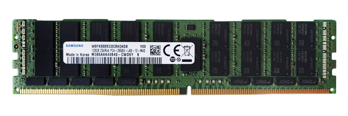Pamięć RAM 1x 128GB Samsung ECC LOAD REDUCED DDR4 8Rx4 2666MHz PC4-21300 LRDIMM M386AAK40B40-CWD