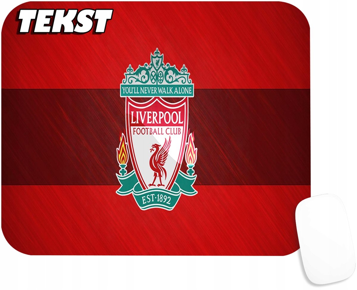 PODKŁADKA POD MYSZKĘ Z LIVERPOOL KLUBY PIŁKA PREZENT -TEKST -20X24