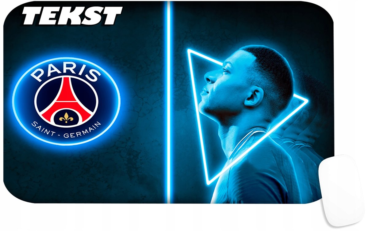 PODKŁADKA POD MYSZKĘ Z KYLIAN MBAPPE PIŁKARZE PREZENT -TEKST -29X36