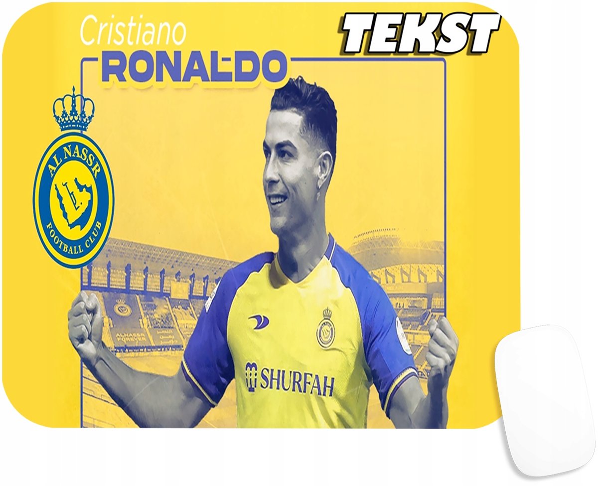 PODKŁADKA POD MYSZKĘ Z CRISTIANO RONALDO CR7 PREZENT -TEKST -20X24