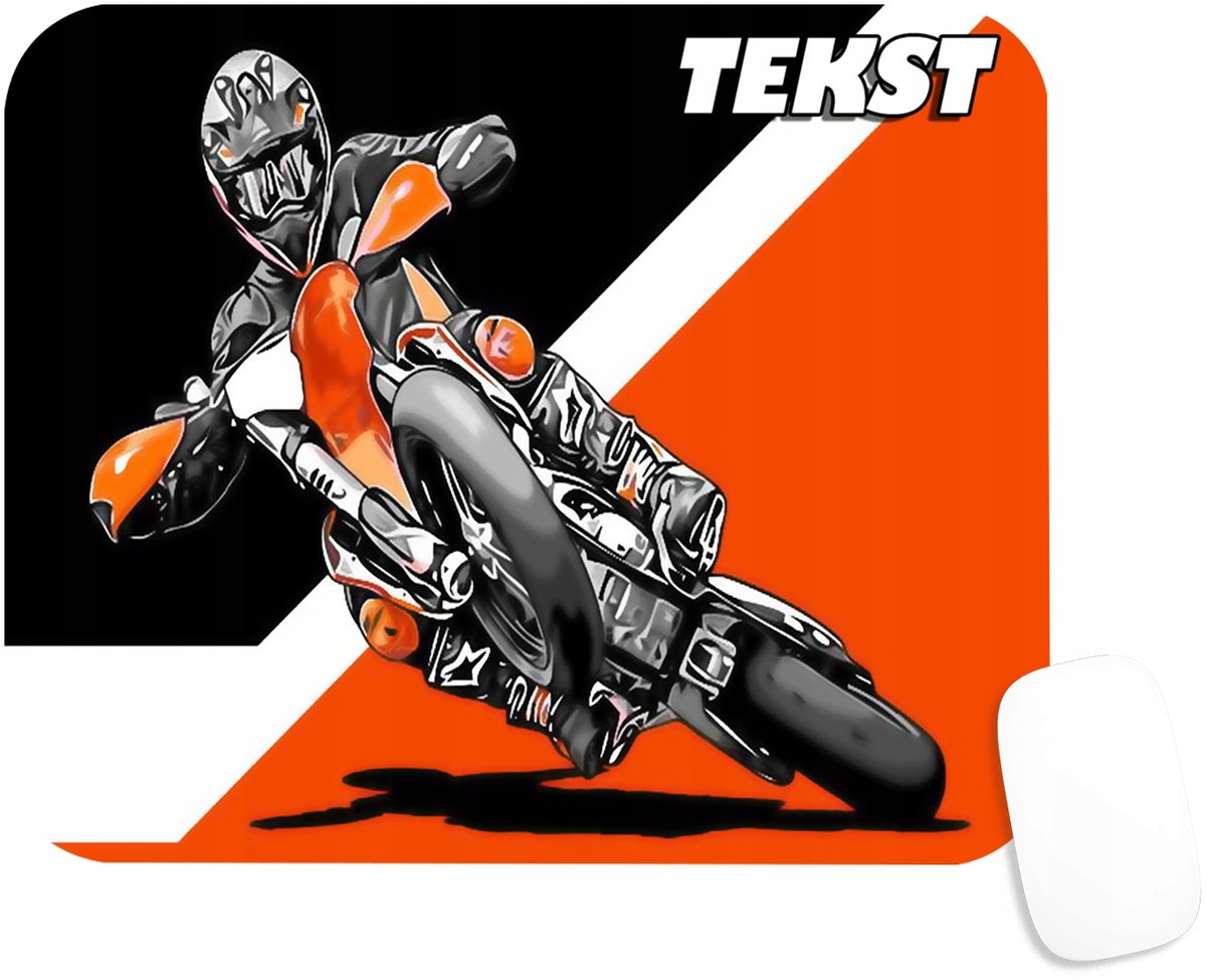 PODKŁADKA POD MYSZKĘ Z NADRUKIEM MOTOCROSS MOTOR PREZENT-TEKST -20X24
