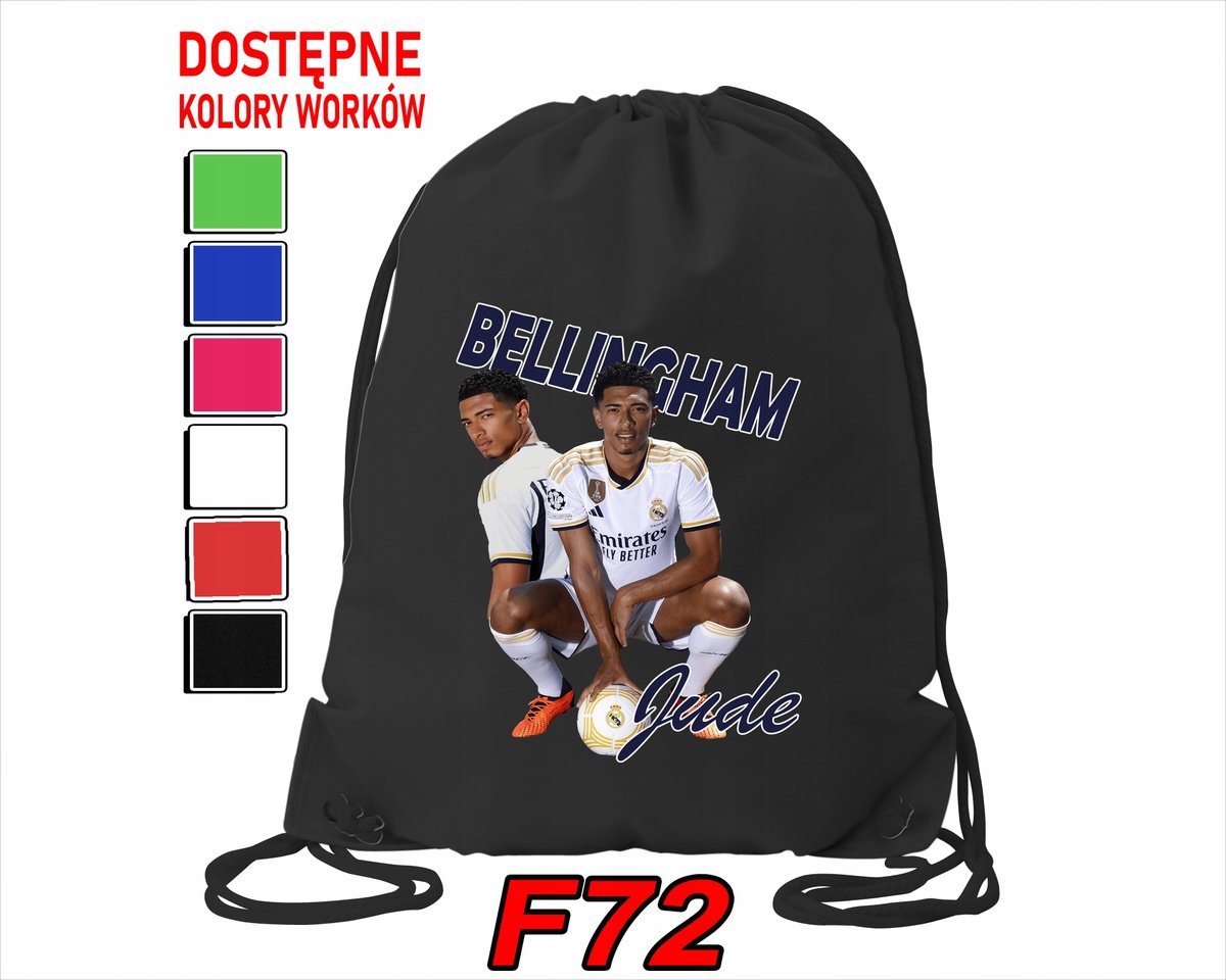 WOREK SZKOLNY NA WF SPORTOWY JUDE BELLINGHAM REAL MADRYT PIŁKA- IMIĘ