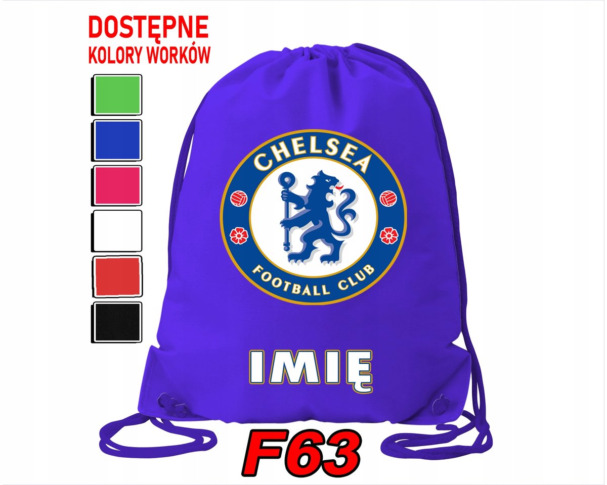 WOREK SZKOLNY NA WF SPORTOWY CHELSEA LONDYN PIŁKA NOŻNA KLUBY - IMIĘ