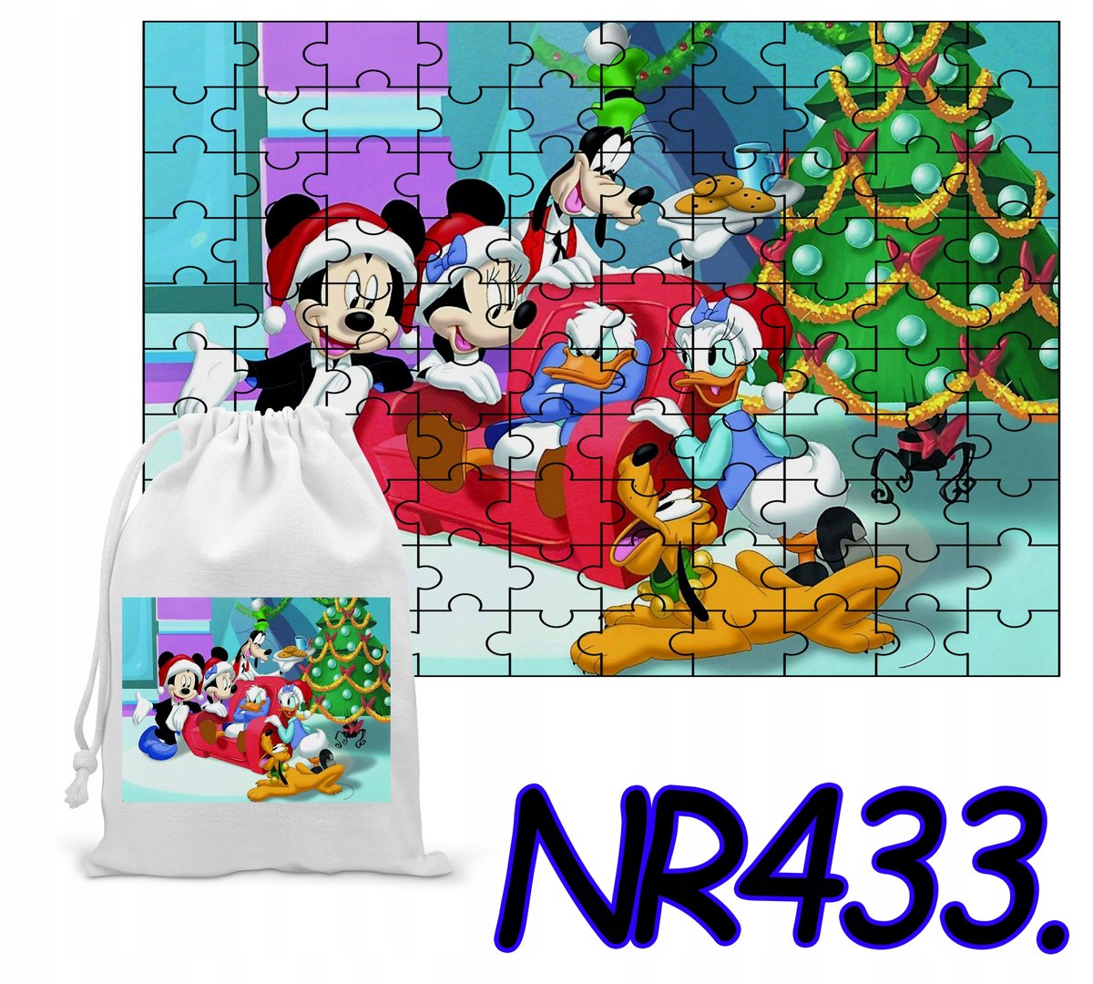 PUZZLE 192 EL. UKŁADANKA PREZENT ŚWIĘTA MIKI KUBUŚ +WORECZEK Z NADRUKIEM