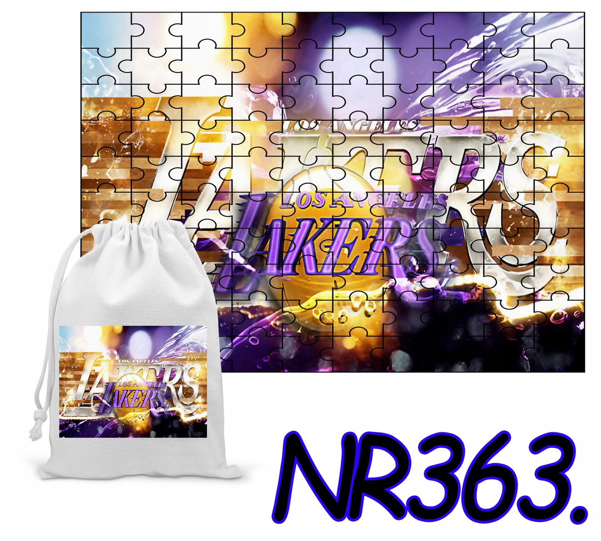 PUZZLE 110 EL. UKŁADANKA LA LAKERS NBA PREZENT + WORECZEK Z NADRUKIEM