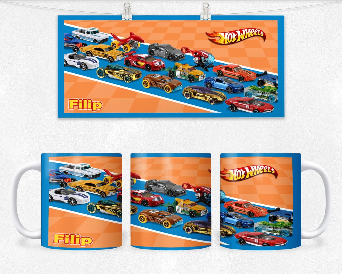 KUBEK Z NADRUKIEM- SAMOCHODY AUTKA ZABAWKI +IMIĘ