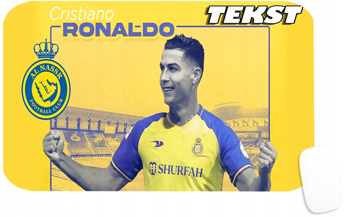 PODKŁADKA POD MYSZKĘ Z CRISTIANO RONALDO CR7 PREZENT -TEKST -29X36