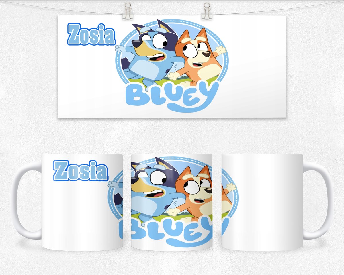 KUBEK Z NADRUKIEM- POSTACIE Z BAJEK PIES +IMIĘ