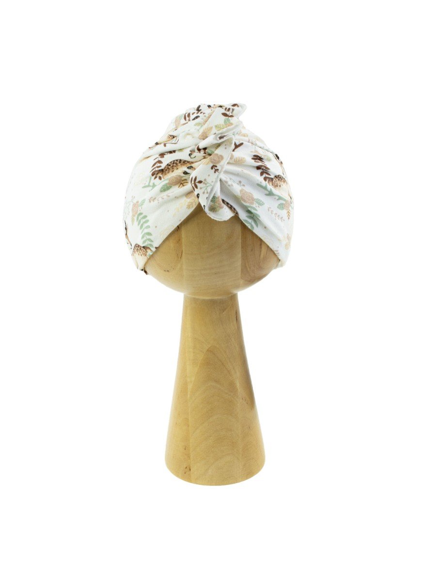 Niemowlęca czapka turban sarenki kremowa Nicol,r.116/122