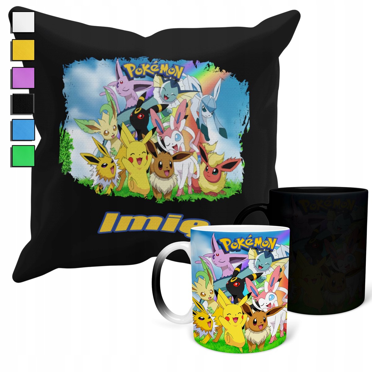 ZESTAW KUBEK MAGICZNY ZMIENIAJĄCY KOLOR + POSZEWKA BAJKI STWOREK + IMIĘ