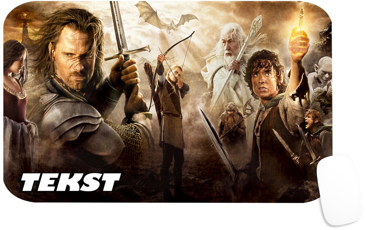 PODKŁADKA POD MYSZKĘ Z WŁADCA PIERŚCIENI HOBBIT PREZENT-TEKST -29X36
