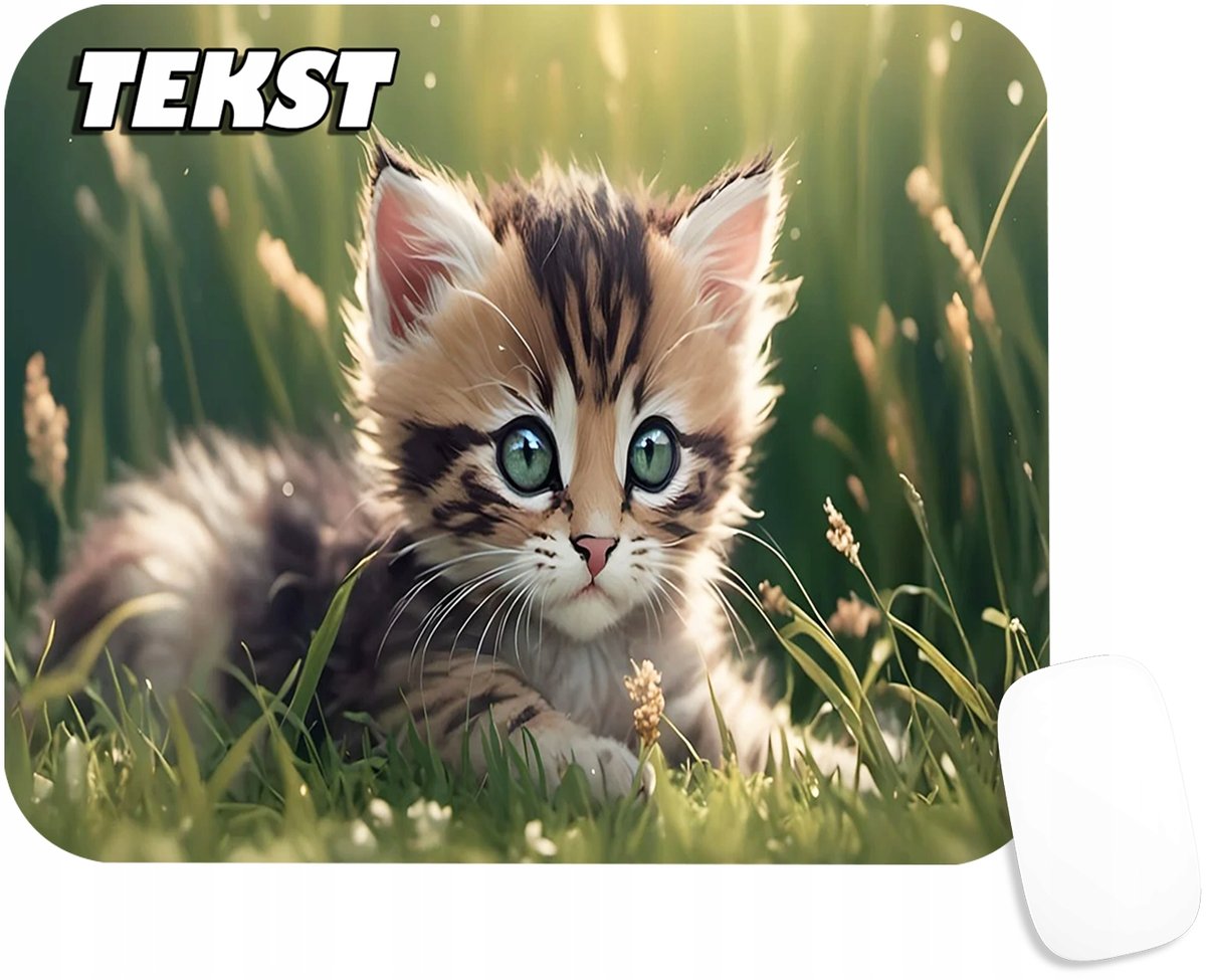 PODKŁADKA POD MYSZKĘ Z NADRUKIEM KOTKI SŁODZIAKI KOTEK-TEKST -20X24