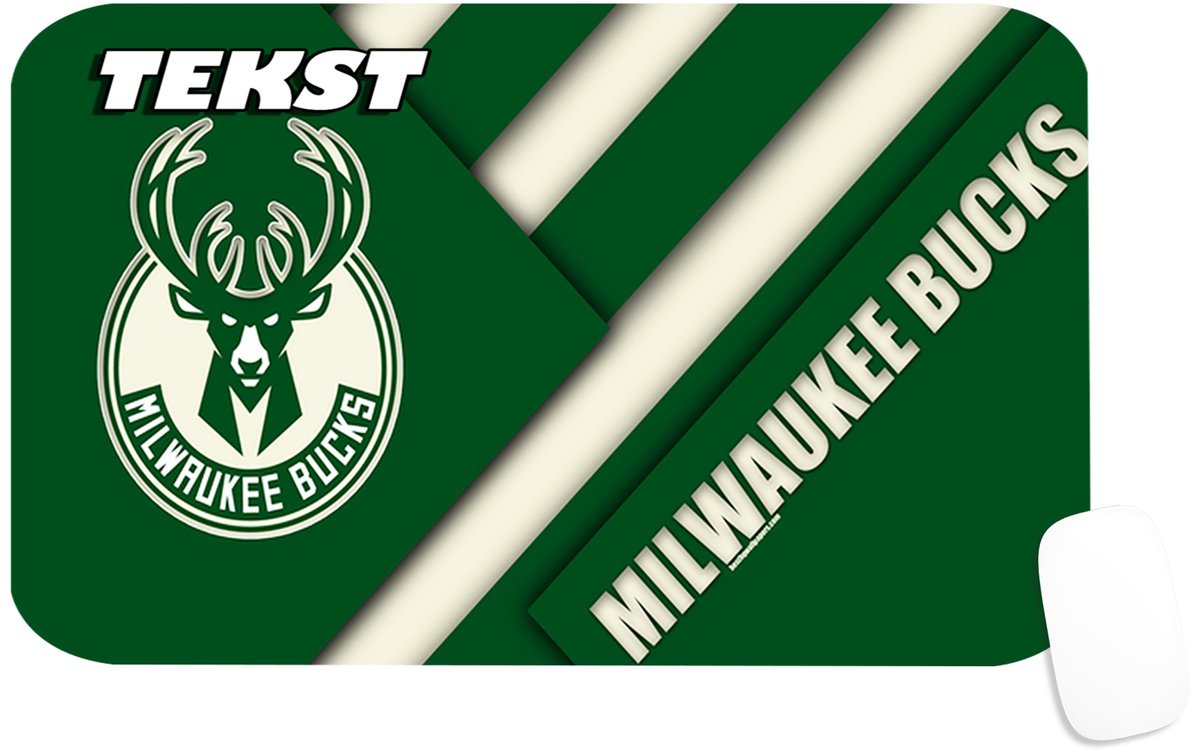 PODKŁADKA POD MYSZKĘ Z MILWAUKEE BUCKS NBA PREZENT -TEKST -29X36