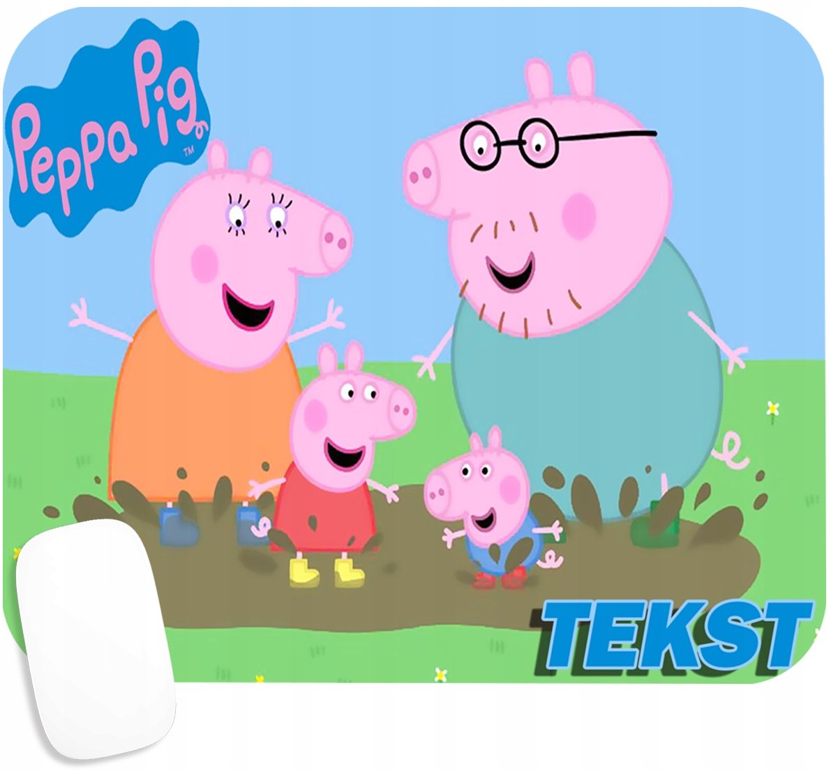 PODKŁADKA POD MYSZKĘ Z NADRUKIEM BAJKI DZIECI PREZENT -TEKST -20X24