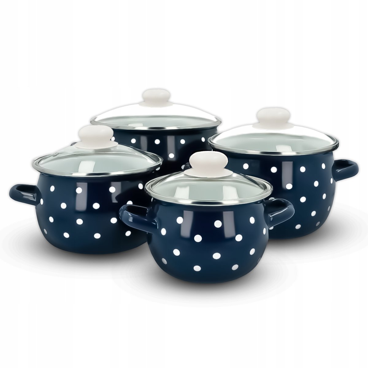 Garnki Emaliowane Z Pokrywką Indukcja Gaz Emalia Naczynia Olkusz Zestaw 8El