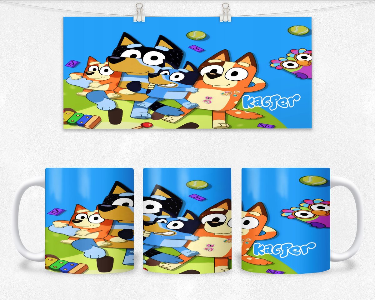 KUBEK Z NADRUKIEM- POSTACIE Z BAJEK PIES +IMIĘ