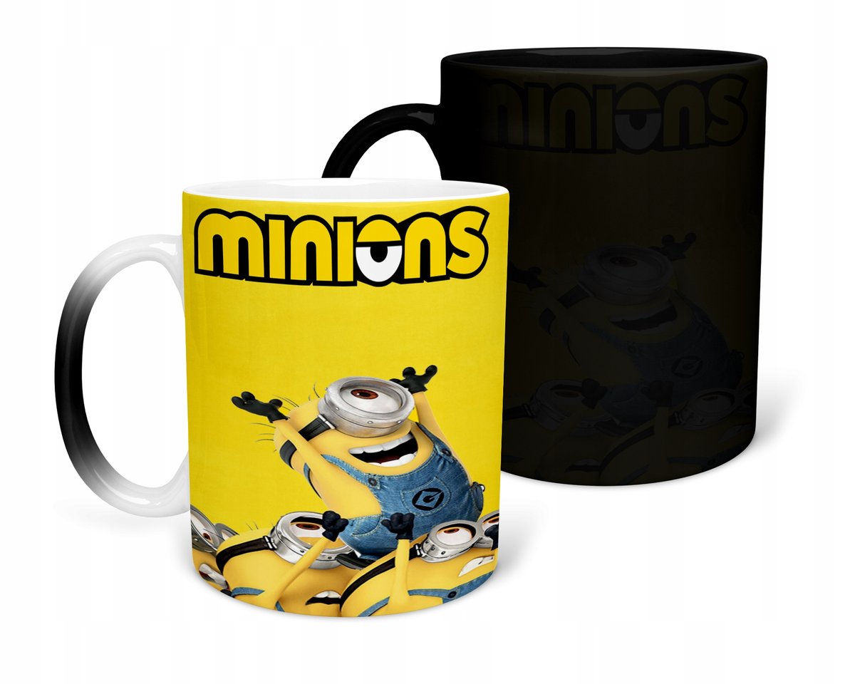 KUBEK MAGICZNY Z NADRUKIEM- PREZENT MINIONKI RÓŻNE WZORY DO WYBORU+ IMIĘ