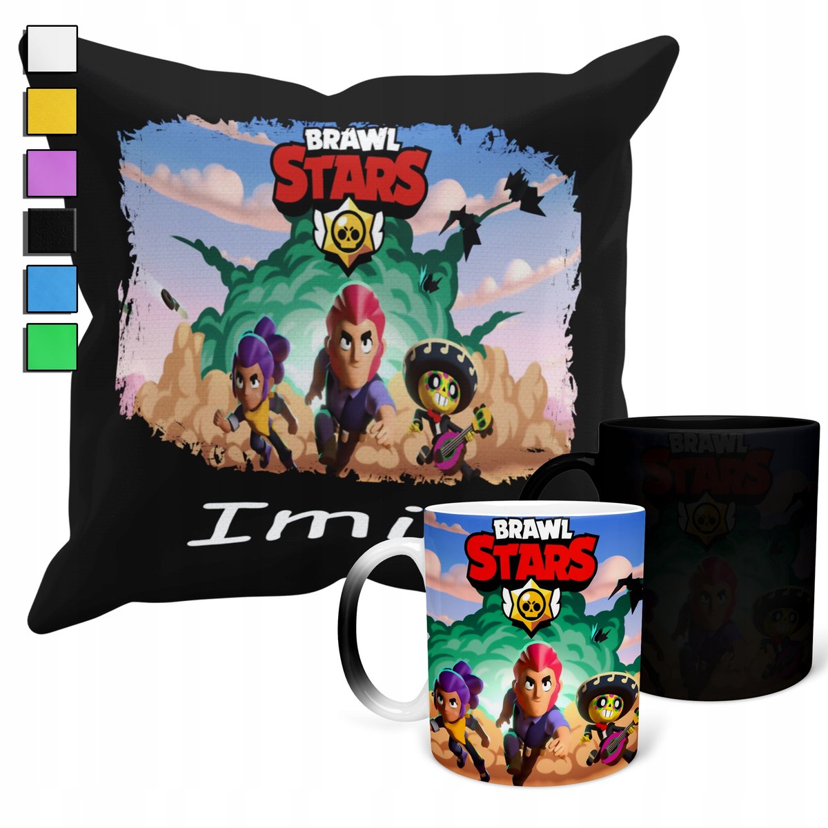 ZESTAW KUBEK MAGICZNY ZMIENIAJĄCY KOLOR + POSZEWKA BRAŁL STAR PREZENT+IMIĘ