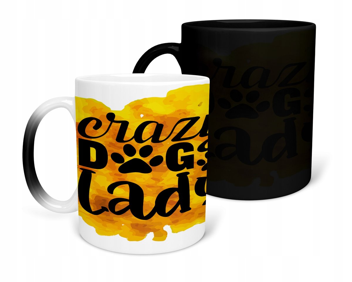 KUBEK MAGICZNY Z NADRUKIEM-PREZENT HOBBY PIESKI RÓŻNE WZORY DO WYBORU+IMIĘ