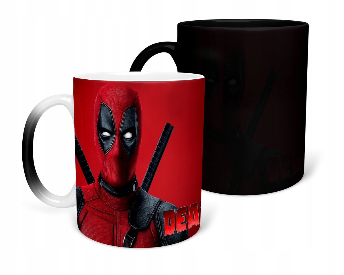 KUBEK MAGICZNY Z NADRUKIEM-PREZENT DEADPOOL RÓŻNE WZORY DO WYBORU+IMIĘ