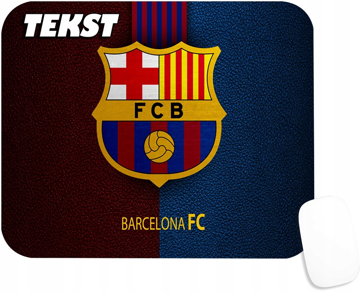 PODKŁADKA POD MYSZKĘ Z BARCELONA KLUBY PIŁKA PREZENT -TEKST -20X24