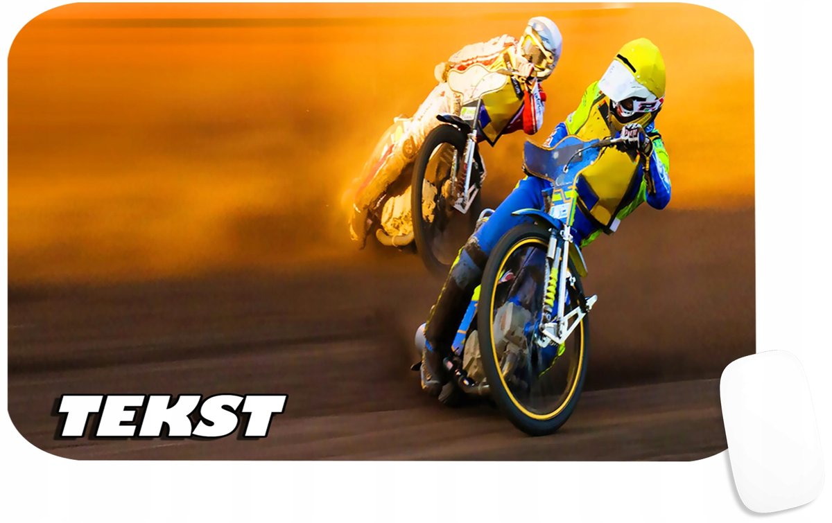 PODKŁADKA POD MYSZKĘ Z ŻUŻEL SPEEDWAY MOTOCROSS PREZENT -TEKST -29X36