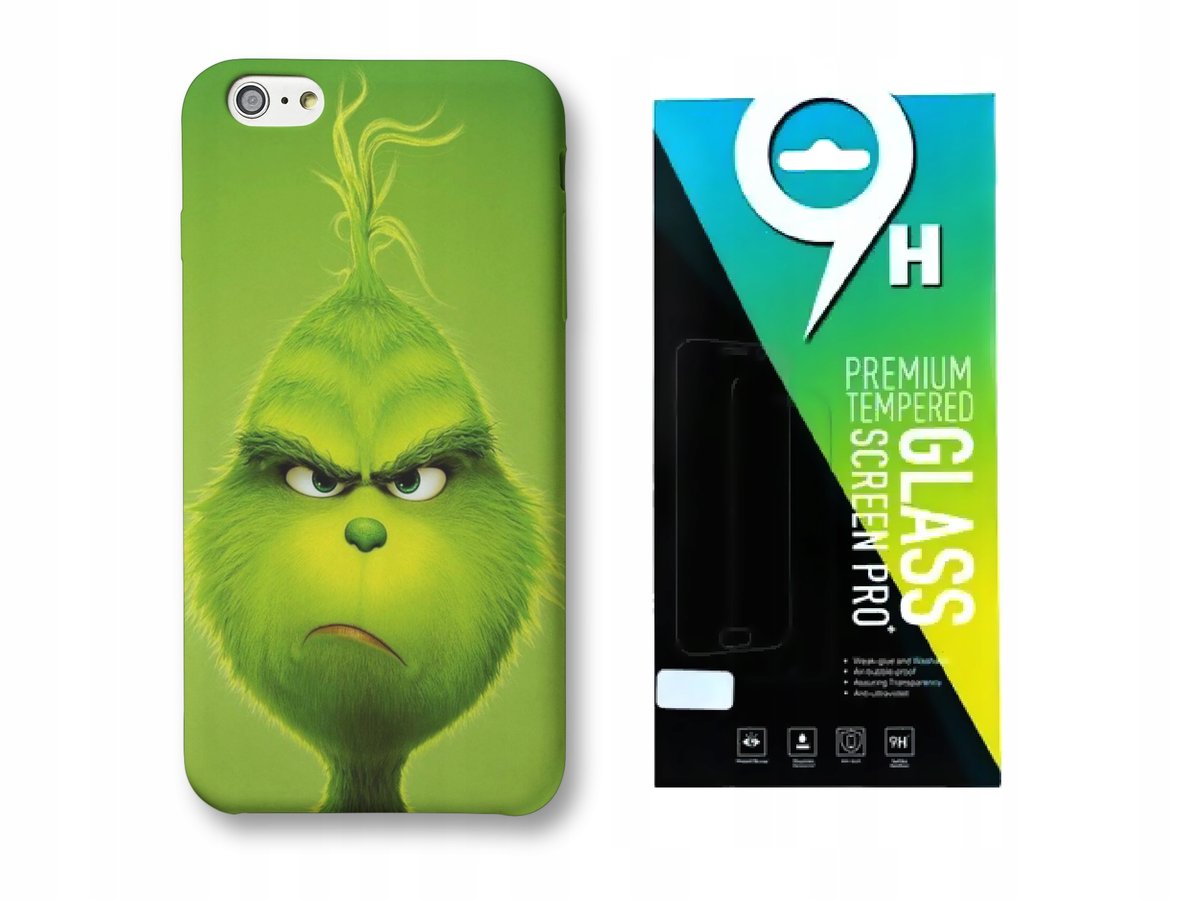 ZESTAW ETUI CASE DO IPHONE 14 Z NADRUKIEM GRINCH SWIĘTA WZORY WYBÓR+SZKŁO